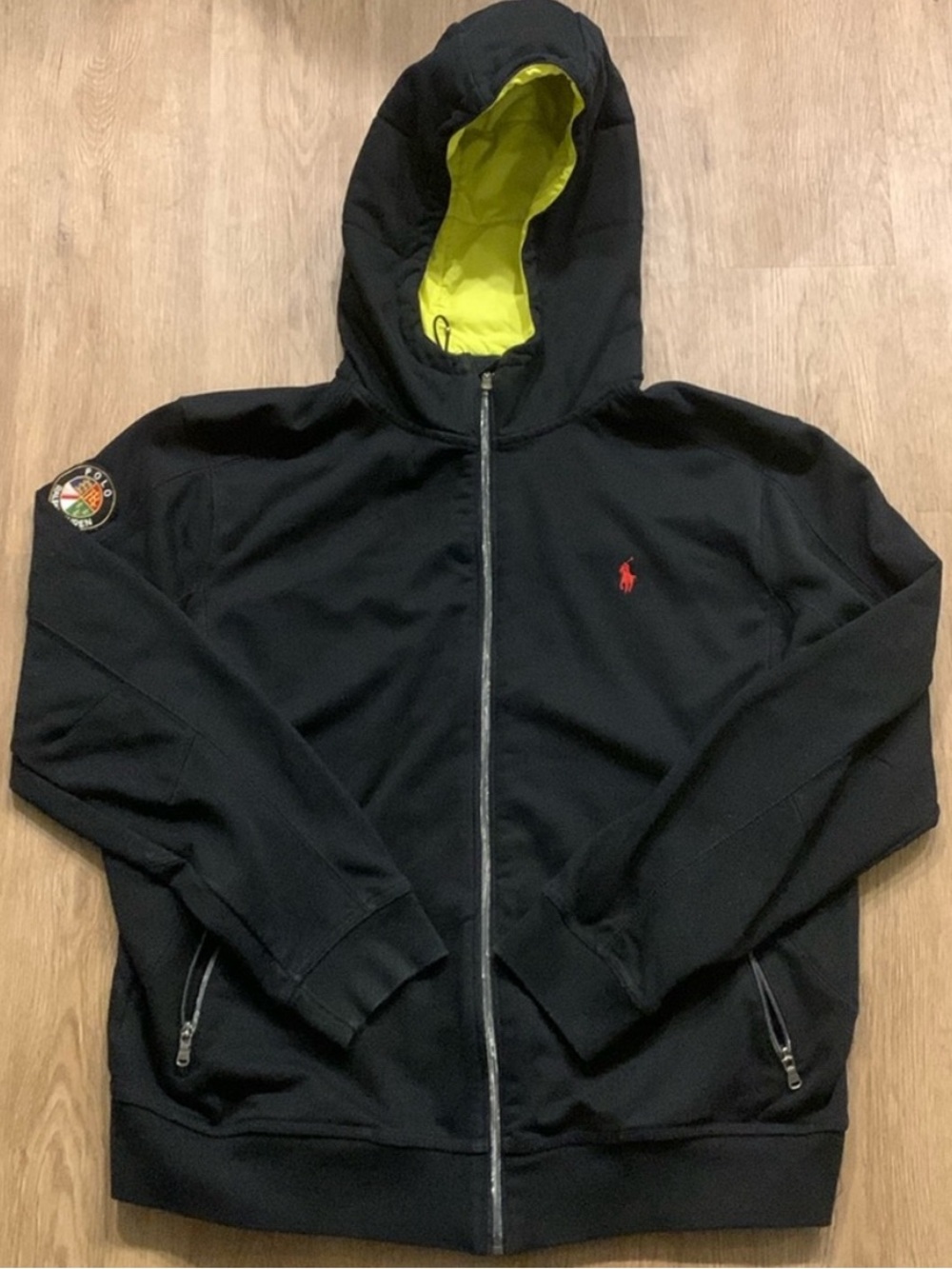 Polo Ralph Lauren Contrast Cookie Patch Hoodie Jacket Insulated Hood Men 2XL
